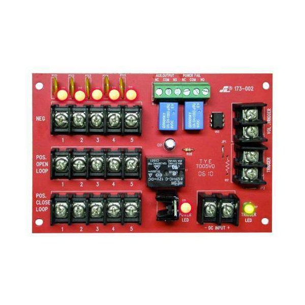 Power Distribution module with power failure supervision. 5 Outputs, 1.1A each, PTC Fuses